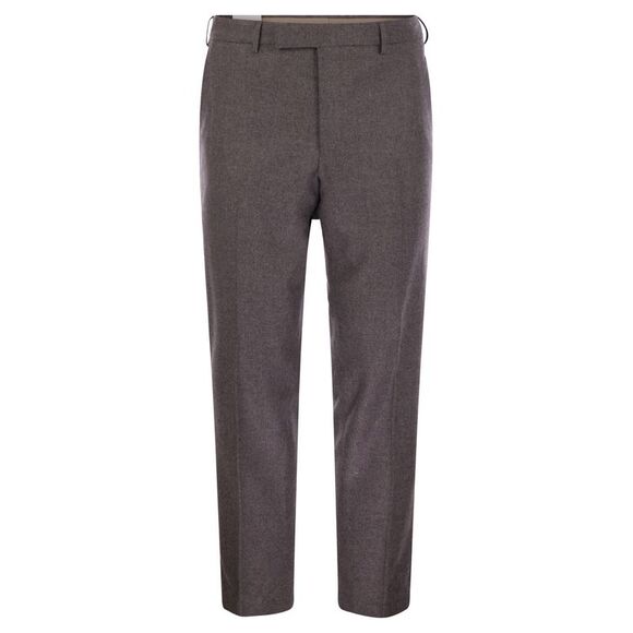 Pt Torino Men Rebel - Wool And Silk Flannel Trousers